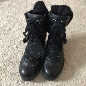 Zara Lace Up wedge ankle booties